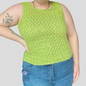 Funky retro style scrunched mesh sequin disco top